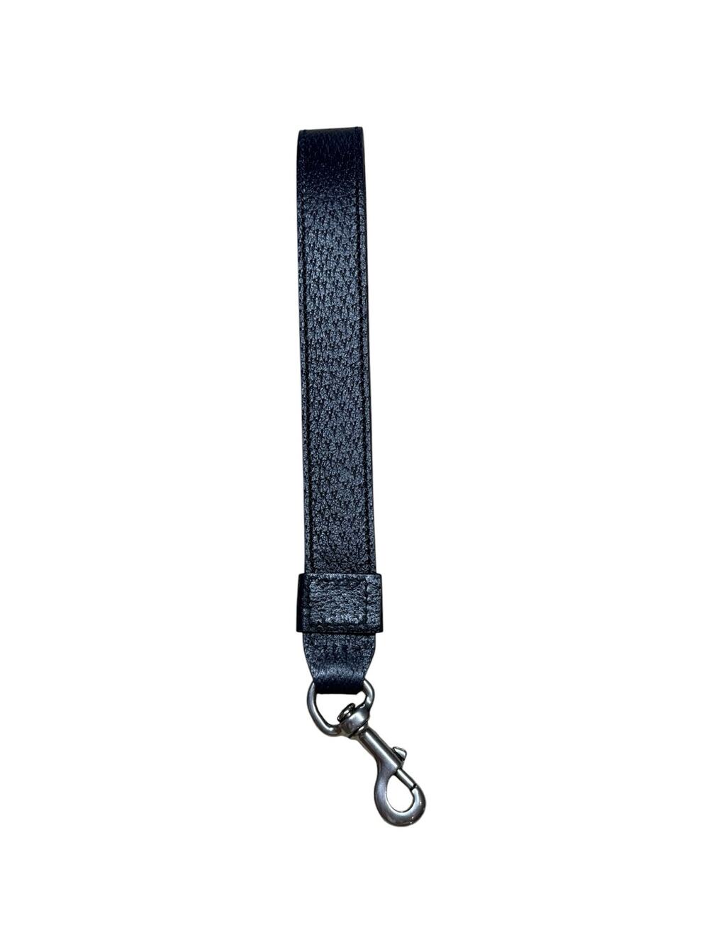 Gucci Navy Leather Wristlet Accessory Strap with Silver-Tone Clip Like New